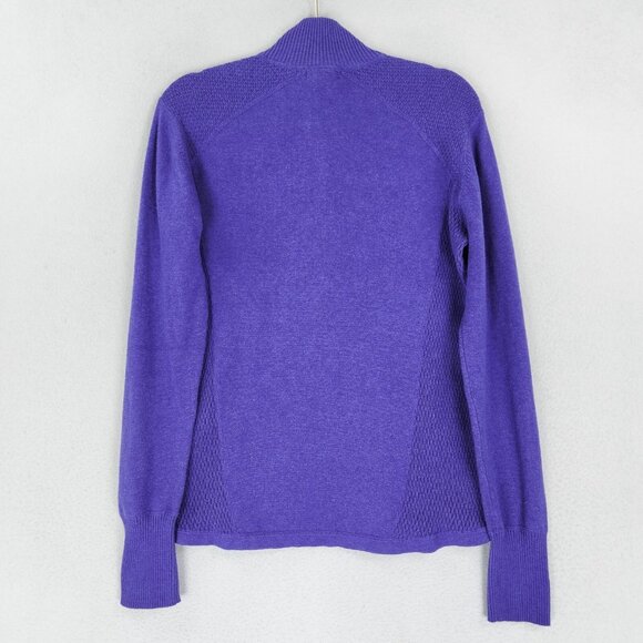 Eddie Bauer Sweater Womens Extra Large Purple Half Zip Knit Mock Neck Pullover - Picture 9 of 10